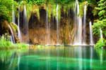 картинки природа,водопад зеркальный пруд