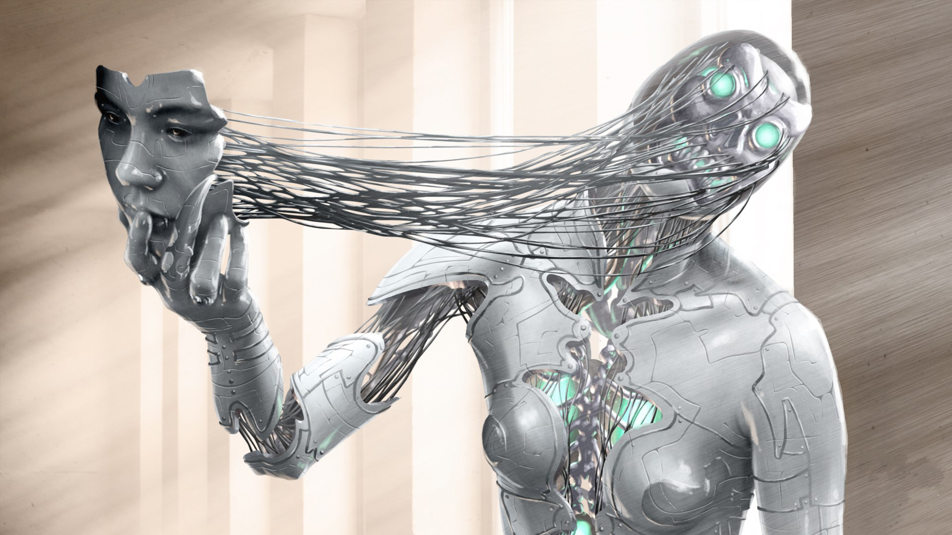 Cyberpunk robot art фото 48